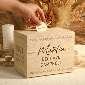 Scatola personalizzata dei desideri del bambino, scatola di legno dei desideri del baby shower, regalo per il bambino, regalo per il nuovo bambino, regalo del battesimo, arredamento dell'asilo nido, biglietti dei desideri del bambino