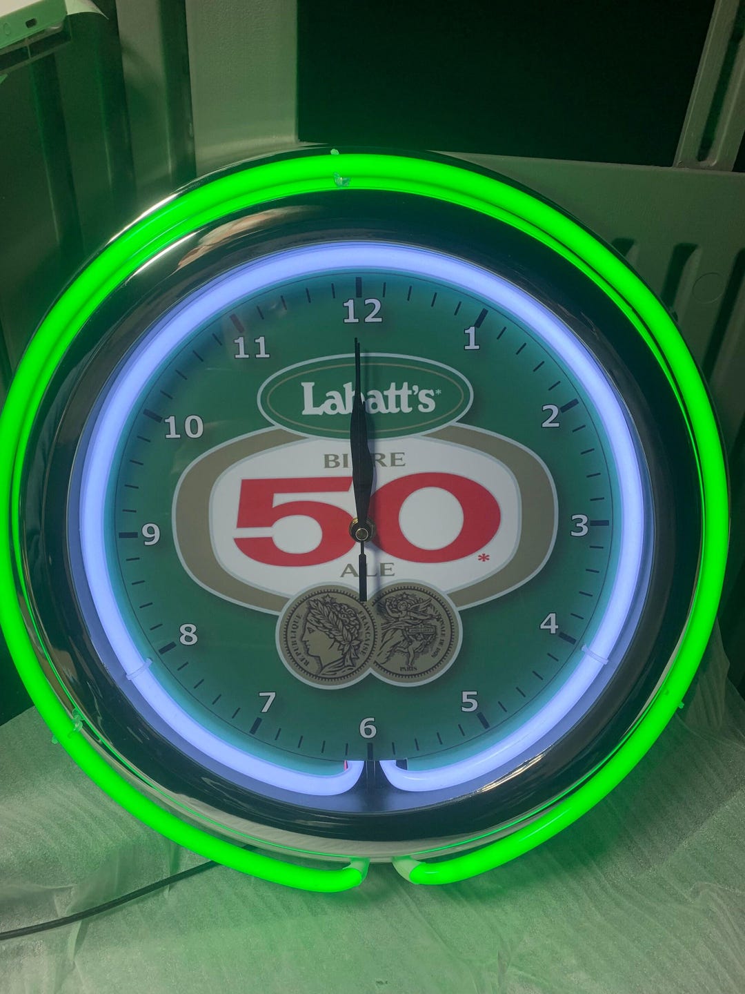 Labatt's 50 Beer, 16 Double Neon Clock Made, Great for a Mancave ...