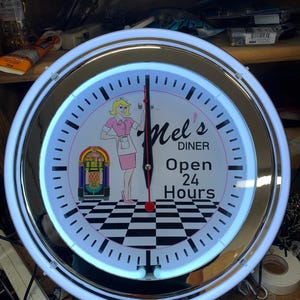 Custom Neon Clock with your art, pitchers or logo double neon clock.
