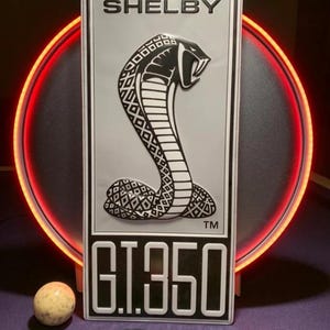 Shelby GT 350 Cobra Ford, Huge Metal sign, Comes with a Neon sign frame U pick the Color, Garage, Games Room, Man Cave, Gift, American Made