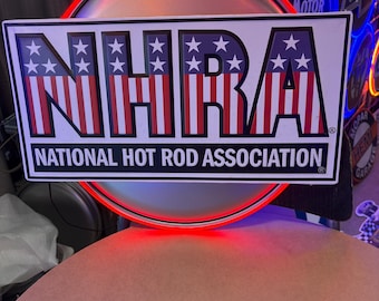 NHRA race shop  Huge Metal sign, Comes with a Neon sign frame U pick the Color, Garage, Games Room, Man Cave, Gift, Bar, American Made