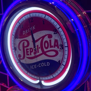 Express shipping Pepsi Cola Vintage style 16&quot; Double Neon Clock sign, great for a Garage, mancave, patio, Bar, gift for him or her. Licensed