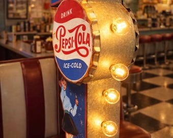 Pepsi cola, Metal double sided Marquee LED Wall Sign, Garage, Patio, Bar, Games Room, Man Cave, She Shack, Gift, Neon Sign, Room