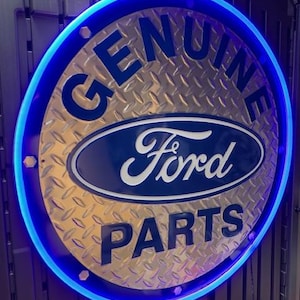 Ford Parts, Huge Metal sign, Comes with a Neon sign frame U pick the Color, Garage, Games Room, Man Cave, Gift, Bar, American Made