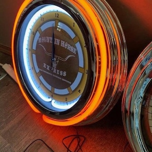 Custom Neon Clock with your art, pitchers/logo double neon clock.