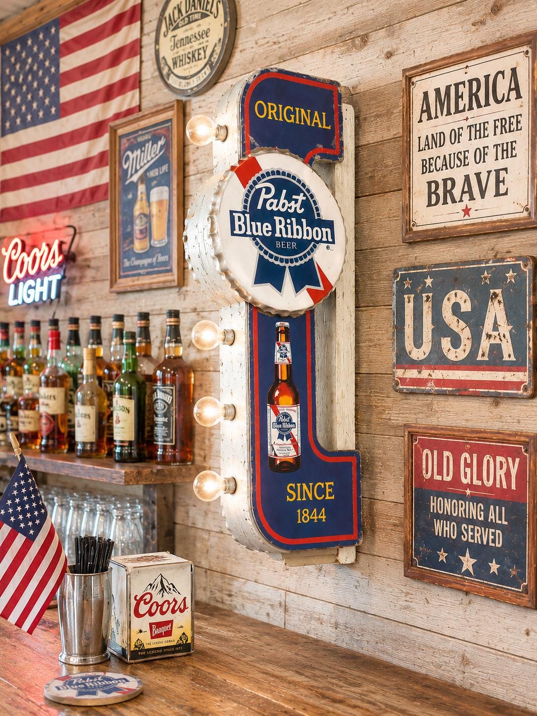 Beer Sign Blue Ribbon - Etsy