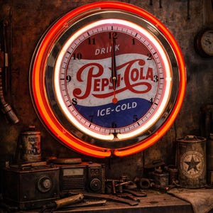 ペプシコーラ Pepsi ネオンクロック ネオン時計 Neon pepsi sign - Etsy 日本