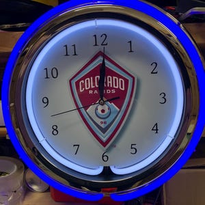 Custom, Personalized, Neon Clock or Neon Sign with your picture&#39;s, logo, vintage style, Garage, bar, gift, real glass neon