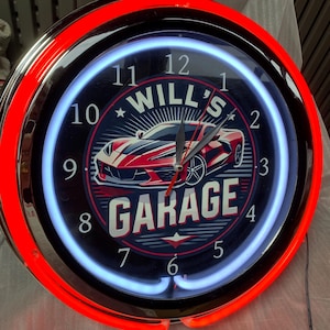 Custom Neon Clock with your art, pitchers/logo double neon clock.