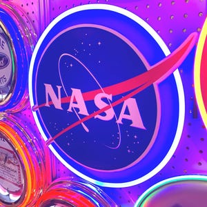 Almôndega da NASA, Placa de metal, Vem com moldura de placa de neon, Você escolhe a cor, Garagem, Sala de jogos, Caverna do homem, Presente, Bar, Fabricado nos Estados Unidos
