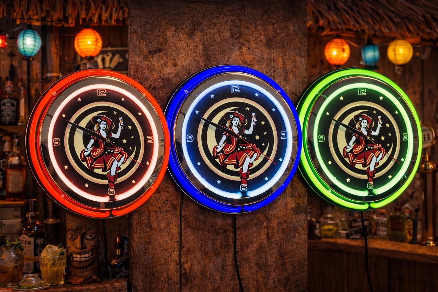 Miller High Life, Beer, Neon Wall Clock 16” With Double Neon, Oil