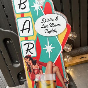 Bar Happy Hour Metall dubbelsidig Marquee LED väggskylt, Garage, Uteplats, Bar, Spelrum, Man Cave, She Shack, Present, Neonskylt, Rum