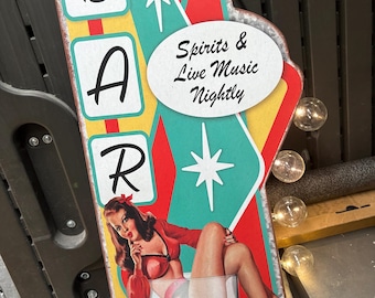 Bar Happy Hour Metal double sided Marquee LED Wall Sign, Garage, Patio, Bar, Games Room, Man Cave, She Shack, Gift, Neon Sign, Room