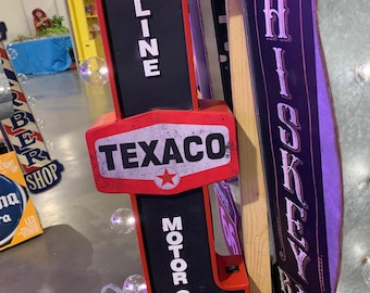 Texaco oil, gas, Metal double sided Marquee LED Wall Sign, Garage, Patio, Bar, Games Room, Man Cave, She Shack, Gift, Neon Sign, Room
