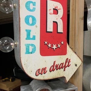 Ice Cold Beer,metal Double Sided Marquee LED Wall Sign, Garage, Patio ...