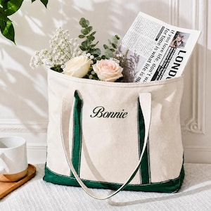 Custom Tote Bag, Bridesmaid GiftsTote Bag, Embroidered Canvas Tote Bag with Initials, Bridal Shower, Personalized Gifts, Bachelorette Gifts