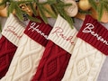Personalized Knitted Christmas,Custom Embroidered Christmas Stocking,Family Stockings with Name,Monogram Family Stockings, Holiday Stockings