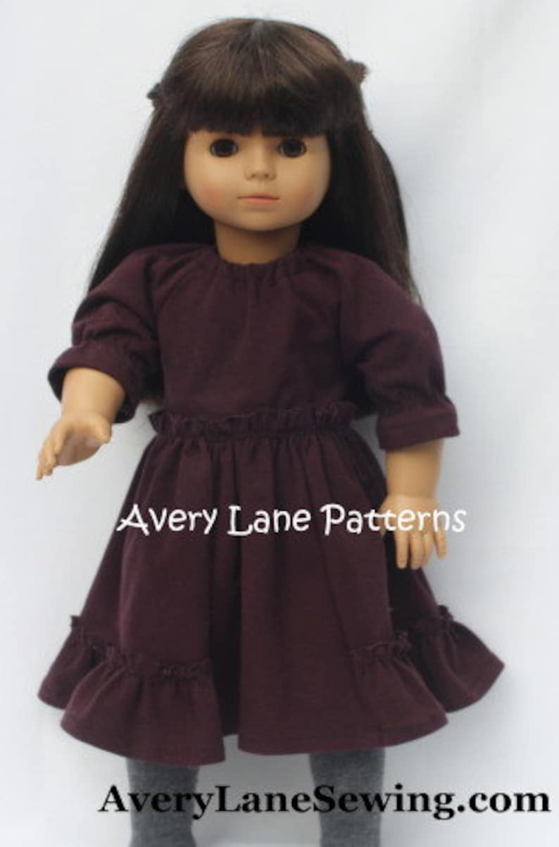 18 inch doll clothing pattern Gwen Dress short and 3/4 sleeves 18 doll clothes Modern Sewing Pattern PDF image 4
