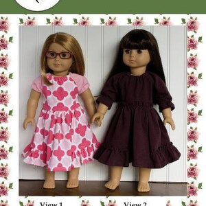 18 inch doll clothing pattern NEW Gwen Dress 18" doll clothes Modern Sewing Pattern  Paper Pattern