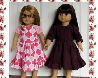 18 inch doll clothing pattern NEW Gwen Dress 18" doll clothes Modern Sewing Pattern  Paper Pattern