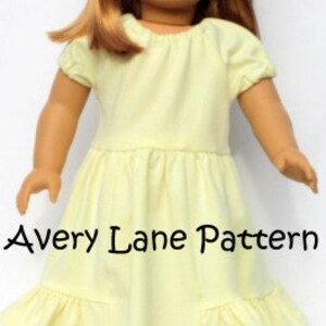 18 inch doll clothing pattern Gwen Dress short and 3/4 sleeves 18 doll clothes Modern Sewing Pattern PDF image 3