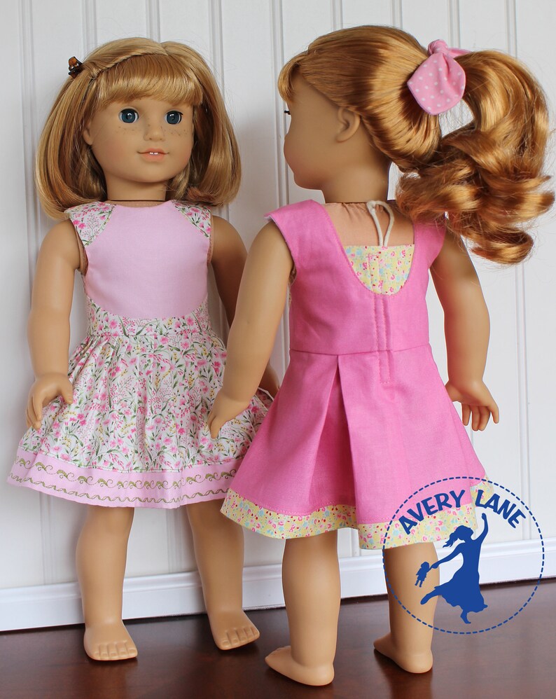 New 18 Doll clothes pattern Color Me Happy Doll Dress sewing Pattern Avery Lane Designs 18 inch size doll PDF image 4