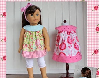 18" Doll clothes pattern Amanda Dress and Top Boutique doll sewing Pattern  Avery Lane Designs 18 inch size doll PDF Pattern