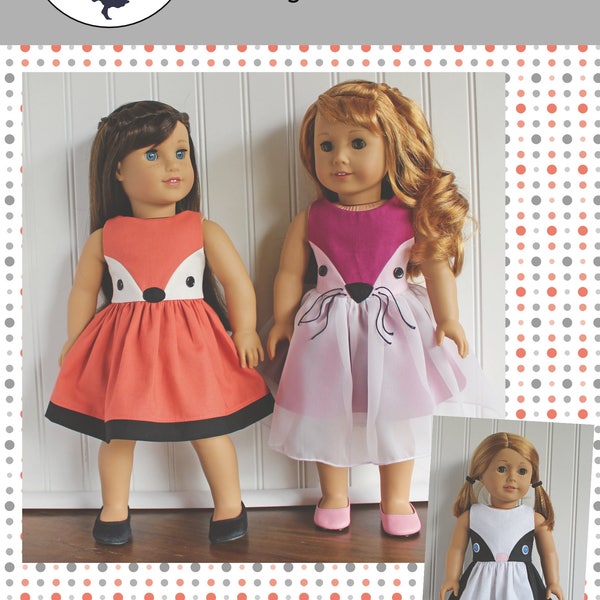 18" Doll clothes pattern Fiona Fox Doll Dress sewing Pattern  Avery Lane Designs 18 inch size doll PDF