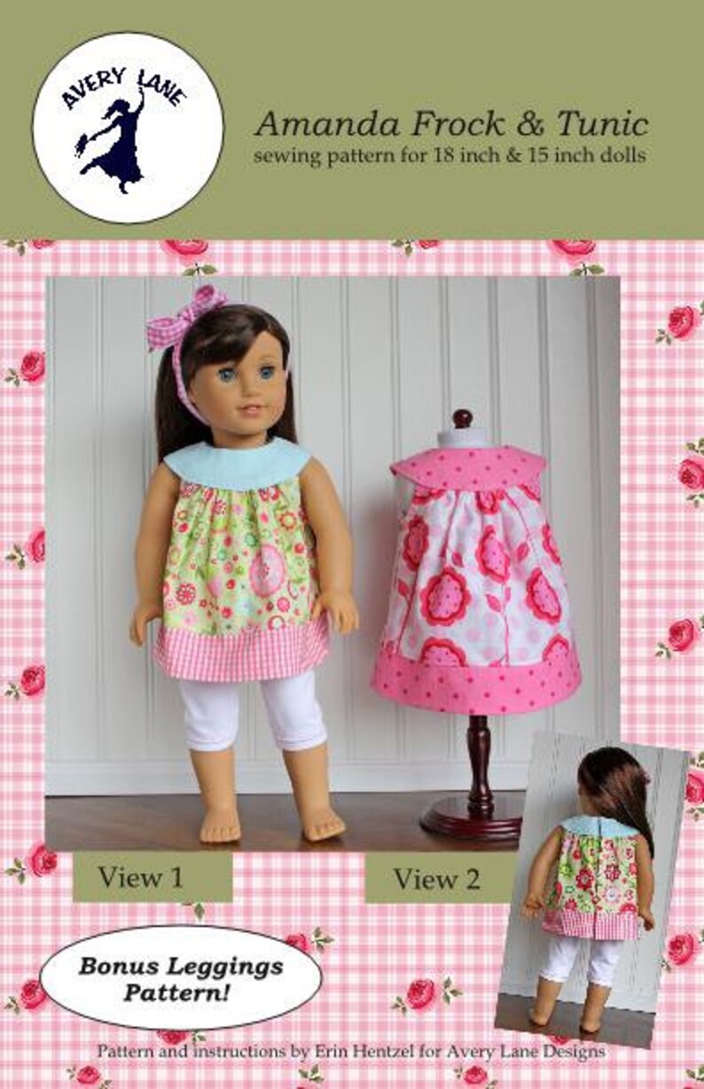 AG 18 inch Doll clothes pattern Amanda Dress and Top plus image 3