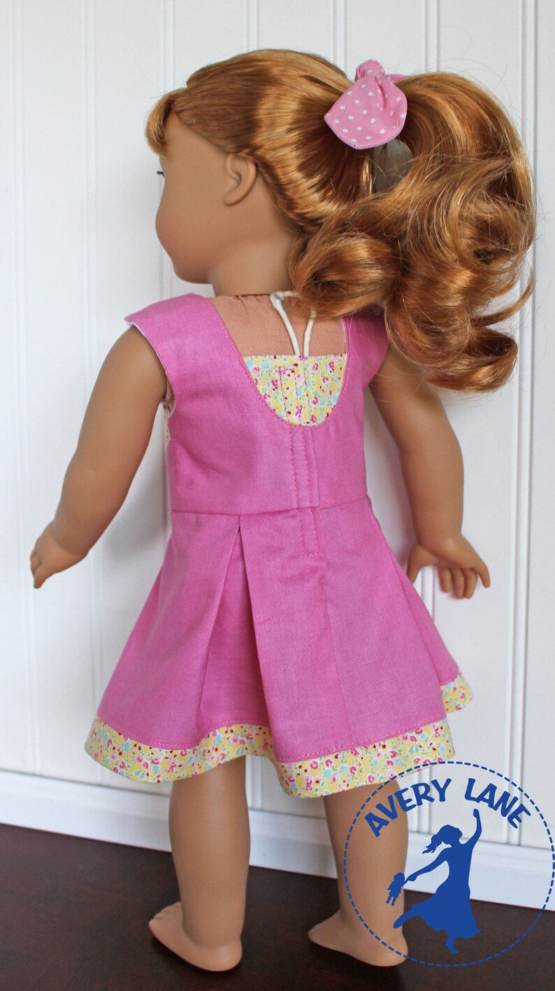 New 18 Doll clothes pattern Color Me Happy Doll Dress sewing Pattern Avery Lane Designs 18 inch size doll PDF image 5