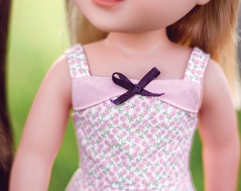 Sample Sale 14-15 inch Doll Dress Modern Vintage Sundress and Hat from Doll Studio Boutique