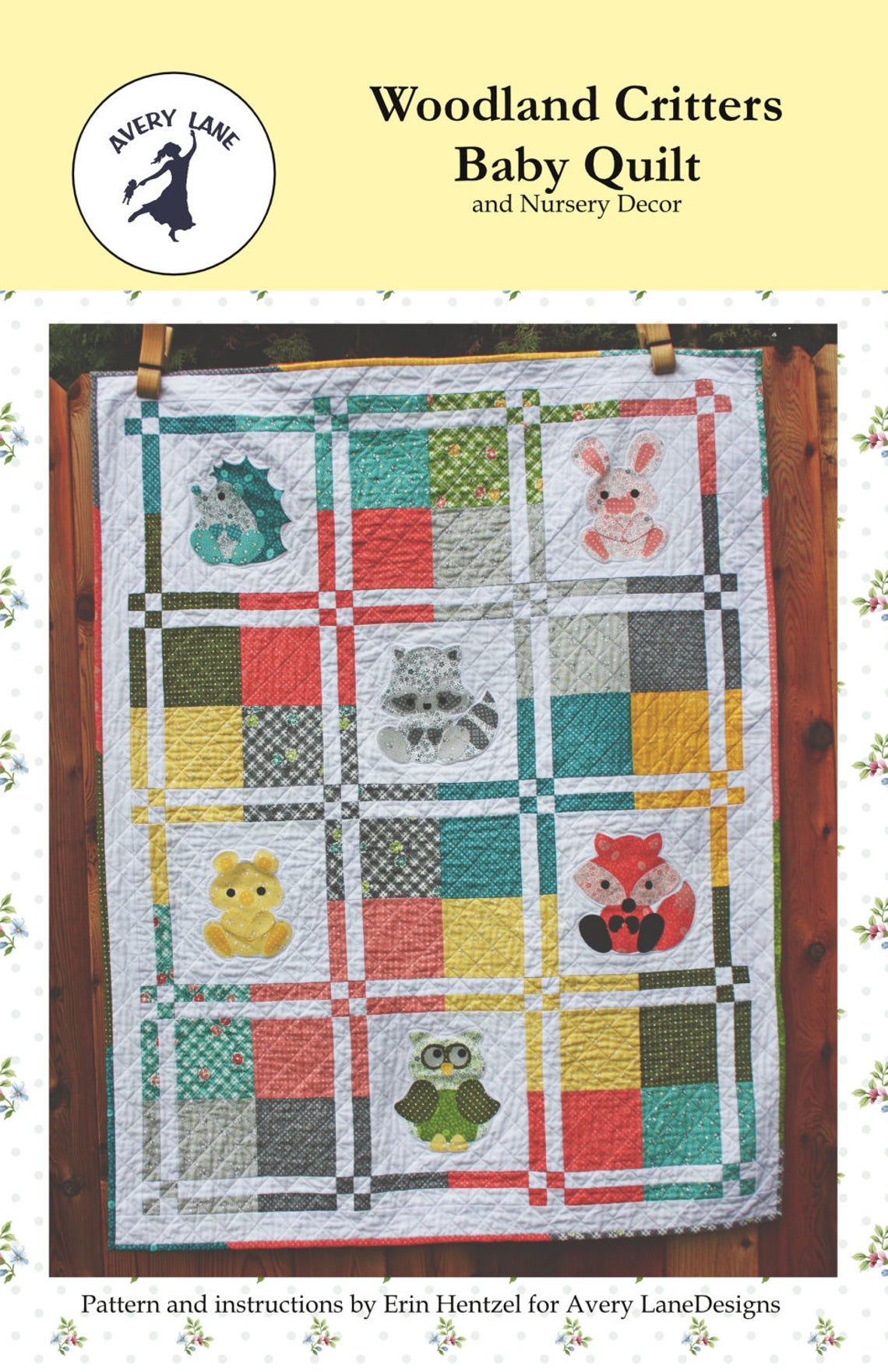 Woodland Critters Baby Quilt and Nursery Decor PDF Pattern Etsy