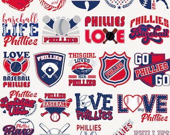 20+File,Phillies bundle,Phillies svg,phillies png,,Layered File,Instant Download,love pihillies, Clip Art, Cricut,Baseball team,Phillies