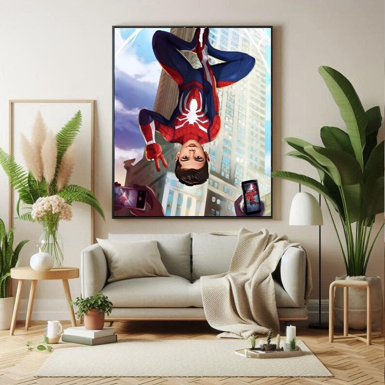 Personalized Spiderman Superhero Portrait,Custom Spiderman Portrait,Spiderman Backdrop,Spiderman Birthday,Spiderman Invitation,Spidermn Gift image 7