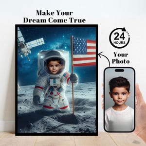 Personalized Astronaut Kid Portrait,Astronaut Kid Portrait,Custom Astronaut Kid Portrait,Astronaut Birthday Backdrop, Astronaut Invitation