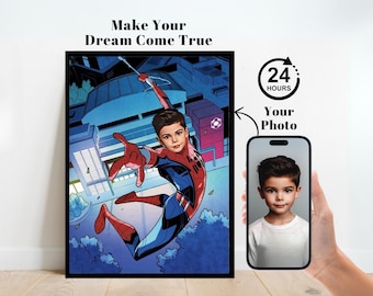 Retrato personalizado do super-herói do homem aranha, retrato personalizado do homem aranha, aniversário do homem aranha milhas morales, pano de fundo do homem aranha, presente do homem aranha