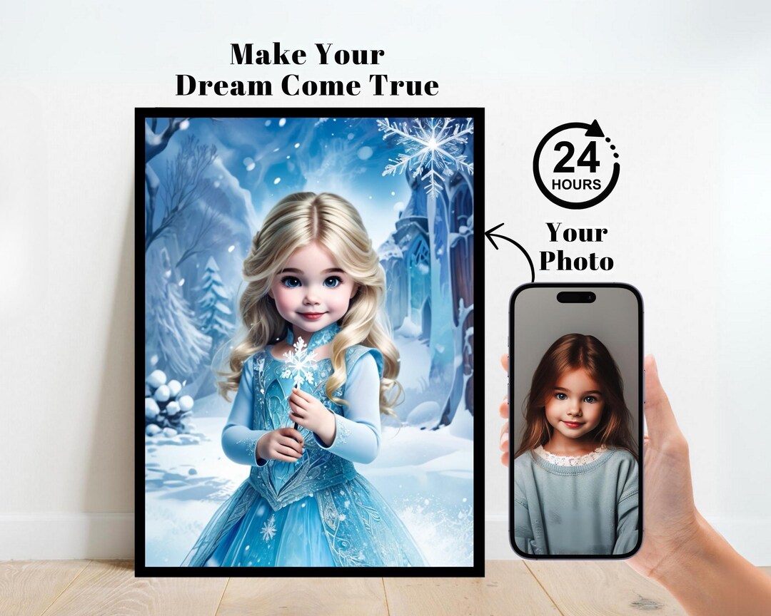 Personalized Elsa Portrait,custom Frozen Elsa Portrait,elsa Birthday ...