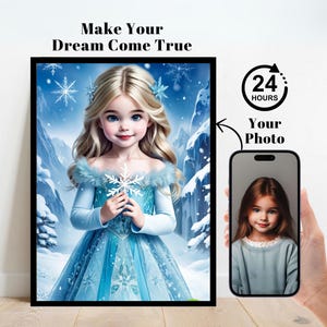 Personalisierte Elsa Porträt, Benutzerdefinierte Gefrorene Elsa Porträt, Elsa Geburtstagshintergrund, Elsa Geburtstagsfeier, Elsa Einladungskarte, Elsa Geschenk, Elsa Poster