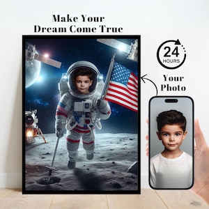 Personalized Astronaut Kid Portrait,Astronaut Kid Portrait,Custom Astronaut Kid Portrait,Astronaut Birthday Backdrop, Astronaut Invitation