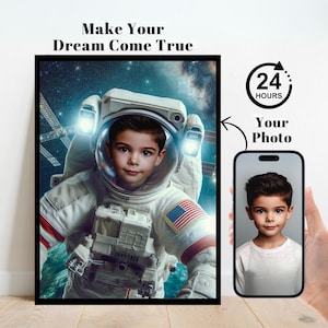 Personalized Astronaut Kid Portrait,Astronaut Kid Portrait,Custom Astronaut Kid Portrait,Astronaut Birthday Backdrop, Astronaut Invitation