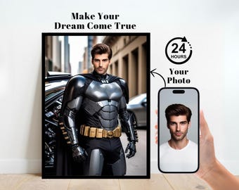 Personalized Superhero Portrait,Custom Superhero Portrait,Superhero Portrait Gift,Gift For Boyfriend,Gift For Husband,Gift For Father,Gift