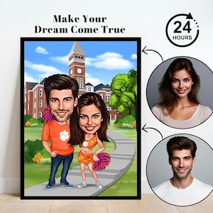 Retrato de dibujos animados de pareja personalizado, caricatura de pareja, retrato de pareja, caricatura de foto, regalo para pareja, regalo de pareja, regalo de caricatura