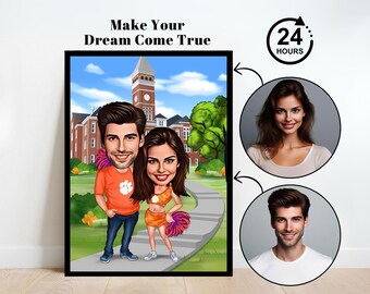 Personalized Couple Cartoon Portrait, Couple Caricature,Couple Portrait,Caricature From Photo,Gift for Couple,Couple Gift,Caricature Gift