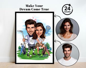 Personalized Couple Cartoon Portrait, Couple Caricature,Couple Portrait,Caricature From Photo,Gift for Couple,Couple Gift,Caricature Gift