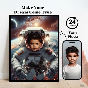 Personalized Astronaut Kid Portrait,Astronaut Kid Portrait,Custom Astronaut Kid Portrait,Astronaut Birthday Backdrop, Astronaut Invitation
