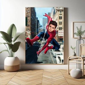 Personligt Spider-Man superhjälteporträtt, anpassat Spiderman-porträtt, Miles Morales Spiderman-födelsedag, Spider-Man-bakgrund, Spider-Man-present bild 10