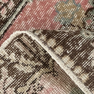 Handmade Oushak Wool Rug: 4x7 Vintage Turkish Rug