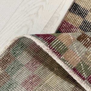 3x6 Red Green Blue Colorful Turkish Vintage Runner, Oushak Living Room Bedroom Kitchen Kids Entry Natural Wool Rug,Home Decor, 2.7x5.6 Ft