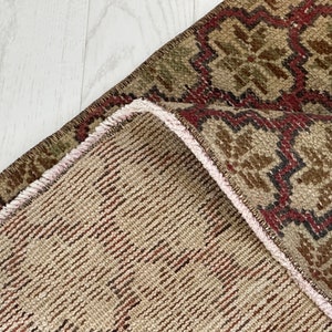 Vintage Turkish Oushak Runner Rug: Handwoven Wool, 2.7x8.8 Ft