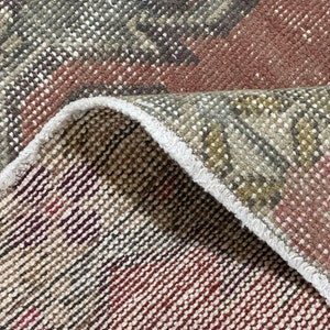 Handmade 4x7 Oushak Wool Rug: Vintage Turkish Home Decor